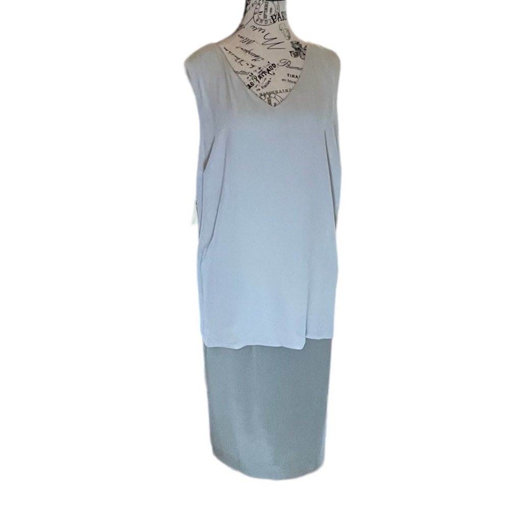 NWT Dana Buchman Sage Green 100% Silk Tank Top & Matching Skirt, Plus Size 20 - Picture 3 of 8
